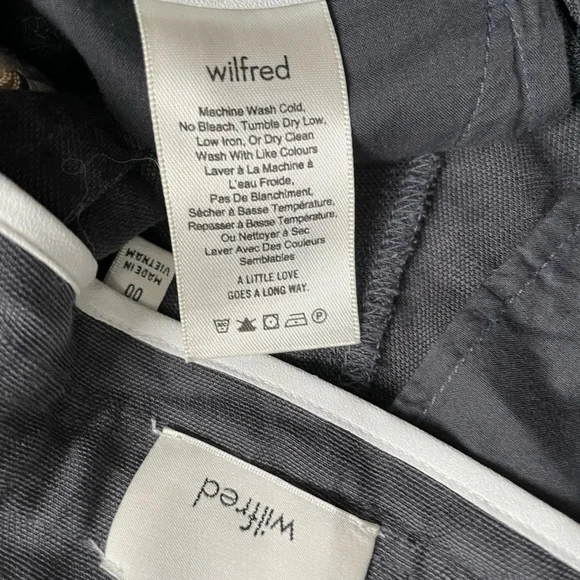 ARITZIA Wilfred Allant Pant Cropped linen pant charcoal grey size 0 tie front - Picture 8 of 9